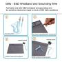 Anti-Static Mat ESD Safe for Electronic Includes ESD Wristband and Grounding Wire, HPFIX Silicone Soldering Repair Mat 932°F Heat Resistant for iPhone iPad iMac, Laptop, Computer, 15.9” x 12” Grey