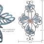 Adeco Flower and Butterfly Urban Design Metal Wall Decor for Nature Home Art Decoration & Kitchen Gifts - 26.5x15.5 Inches