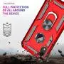LeYi Compatible for iPhone XR Case with Tempered Glass Screen Protector [2 Pack], [Military-Grade] Defender Protective Phone Case with Magnetic Ring Kickstand for iPhone XR 10 10XR, Red