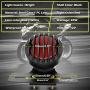 KATUR 1PCS Motofans Black Round Metal Motorcycle Tail Brake Light for Harley Bobber Chopper Custom April IA Mana