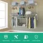 Tangkula 4 to 6 FT Custom Closet System, Wall Mounted Closet Maid with Hanging Rod, Metal Hanging Storage Organizer Rack Wardrobe with Shelves, Adjustable Closet System Kit for Bedroom