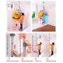BAOYOUNI 4-Tier Standing Clothes Laundry Drying Rack Coat Hanger Organizer Floor to Ceiling Adjustable Metal Corner Tension Pole, Grey