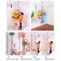 BAOYOUNI 4-Tier Standing Clothes Laundry Drying Rack Coat Hanger Organizer Floor to Ceiling Adjustable Metal Corner Tension Pole, Grey