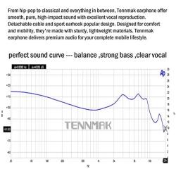 TENNMAK Dulcimer Strong Bass Clear Vocal Metal in-Ear Earphones Headphones Earbuds with Microphone and Remote - Red