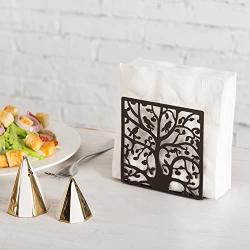 Coffee Metal Tree & Bird Design Tabletop Napkin Holder/Freestanding Tissue Dispenser