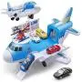 Geyiie Airplane Car Toys, Aircraft Car Set Toys with 5pcs Vehicle Car, Parking Scene Game with Stickers, a Helicoper Toy for Kids Toddlers Boys Girls Gift Geyiie Airplane Car Toys, Aircraft Car Set Toys with 5pcs Vehicle Car, Parking Scene Game with Stickers, a Helicoper Toy for Kids Toddlers Boys Girls Gift