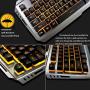 Yellow Gaming Keyboard Mouse Combo Wired,Color Change LED Backlit Computer Gaming Keyboad,Lighted PC Gaming Mouse,USB Keyboard Clicky Keys,Durable Metal Structure,for Xbox One PS4 Games Gamer Working