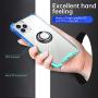 ANSIWEE Designed for iPhone 12 Pro 6.1 Inch Case, Metal Ring Stand Work with Magnetic Car Phone Mount Case Drop Protection Colorful Bumper and Clear Hard Back Teal Cases for iPhone 12 5G (Blue Green)