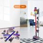 Accessory Storage Stand Holder Compatible with Dyson V11 V10 V8 V7 V6, Docking Station Holder Floor Stand for Dyson Cordless Vacuum Cleaners, Metal Organizer Bracket with 6 Hooks, Silver Gray