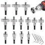 HSS Hole Saw Kits for Metal, Rocaris 13 pcs High-Speed Steel Hole Saw Cutting Kit Drill Bits Opener Cutter Tool for Stainless Steel,Copper, Iron 16~53mm
