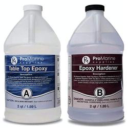 Crystal Clear Bar Table Top Epoxy Resin Coating for Wood Tabletop - 1 Gallon Kit