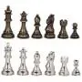 Frankfort Silver and Bronze Metal Chess Pieces with 3.75 Inch King and Extra Queens, Pieces Only, No Board