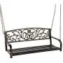 Best Choice Products 2-Person Metal Outdoor Porch Swing, Hanging Steel Patio Bench for Garden Deck w/Floral Accent, 485lb Weight Capacity - Bronze Best Choice Products 2-Person Metal Outdoor Porch Swing, Hanging Steel Patio Bench for Garden Deck w/Floral Accent, 485lb Weight Capacity - Bronze