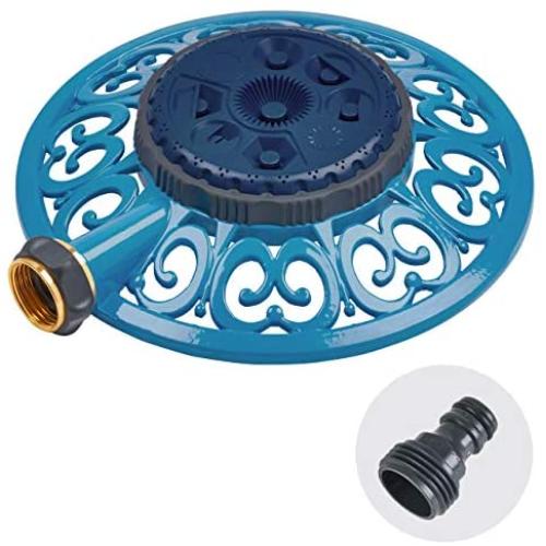 Sprout 65102-AMZ Metal 8-Pattern Sprinkler and QuickConnect Product Adapter Amazon Bundle, Blueberry Blue