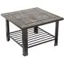 Fire Pit Set, Wood Burning Pit - Includes Screen, Cover and Log Poker - Great for Outdoor and Patio, 30 inch Square Marble Tile Firepit by Pure Garden Fire Pit Set, Wood Burning Pit - Includes Screen, Cover and Log Poker - Great for Outdoor and Patio, 30 inch Square Marble Tile Firepit by Pure Garden