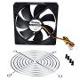 Pinfox 12V DC 120mm Quiet Cooling Fan Silent, Variable Speed Control by 5V to 12V Input, Dual Ball Bearings 3 Pin for PC Computer Case, Home Theater Cabinet, Receiver DVR Xbox, Incubator