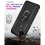 Google Pixel 4a 4g Phone Case,with HD Screen Protector Folmeikat 360 Degree Rotating Metal Ring Cover with Kickstand Protective for Pixel 4a 4g Phone Case 5.8'' Black