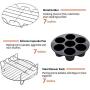 Air Fryer Accessories for Cosori Ninja and Philips, Set of 5/9, Fit all 3.7QT - 5.3QT - 5.8QT,Non-stick Barrel/Pan + Metal Holder + Multi-Purpose Rack with Skewers and Silicone Mat (set of 9) Air Fryer Accessories for Cosori Ninja and Philips, Set of 5/9, Fit all 3.7QT - 5.3QT - 5.8QT,Non-stick Barrel/Pan + Metal Holder + Multi-Purpose Rack with Skewers and Silicone Mat (set of 9)