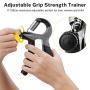 GRM Hand Grip Strengthener Counting Forearm Trainer Workout Kit, 11-132Lbs Adjustable Resistance Grip Strength Trainer, Finger Exerciser, Finger Stretcher, Grip Ring, Stress Relief Grip Ball