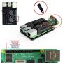 Metal Case for Raspberry Pi 4 Model B Case and Heatsink Thermal Adhesive with Dual Fan (deep Black)