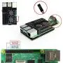 Metal Case for Raspberry Pi 4 Model B Case and Heatsink Thermal Adhesive with Dual Fan (deep Black)