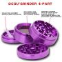 DCOU New Design Premium Aluminium Herb Grinder 2.2 Inches 4 Piece Metal Grinder with Pollen Catcher with Carved Flower
