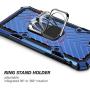 Military Grade for iPhone 8 Case iPhone 7 Case iPhone SE 2020 Metal Rotating Ring with Kickstand Holder Armor Heavy Duty Shockproof Drop Protective Cover for iPhone 8/7/SE 2020 Phone Case (Blue)