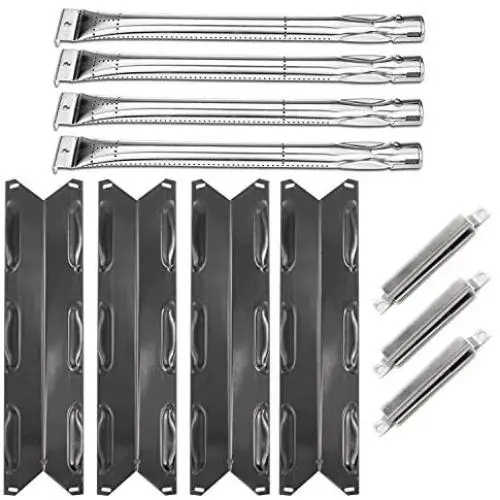 VICOOL BBQ Grill Kits Replacement for Kenmore 146.16198211,146.34611410,146.10016510, Porcelain Heat Shield, Stainless Steel Burners and Crossover Tubes Parts