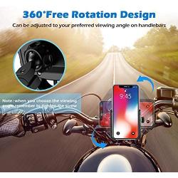 Bike Motorcycle Phone Mount, Universal 360°Rotation Adjustable Bicycle Phone Holder,Motorcycle Handlebar Mount Fits for iPhone 11 Pro Max/XR/XS Max/8/7/ 6/6s Plus, Galaxy S9/S9 Plus