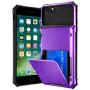 VEGO Compatible for iPhone SE 2020 Case, iPhone 6 6s 7 8 Case Wallet Credit Card Holder Dual Layer Armor Hard Shell Back Protective Shockproof Anti Scratch Rubber Bumper Cover Case 4.7 inch, Purple