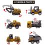 Kids Diecast Construction Vehicles Metal Engineering Cars Set Toys Play Trucks for Boys Age 3 4 Birthday Party Supplies Cake Topper (Pack of 6)