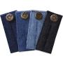 ZEFFFKA Denim Waist Extender Button for Jeans and Skirt Comfy Metal Buttons 4 pcs Assorted Colors