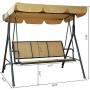 Kozyard Belle 3 Person Outdoor Patio Swing with Strong Weather Resistant Powder Coated Steel Frame and Textilence Seats