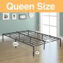 JAXPETY 14 Inch Queen Size Bed Frame Platform Metal Heavy Duty Mattress Foundation Box Spring Replacement w/Steel Base and Under-Bed Storage Bedroom, Black