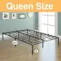 JAXPETY 14 Inch Queen Size Bed Frame Platform Metal Heavy Duty Mattress Foundation Box Spring Replacement w/Steel Base and Under-Bed Storage Bedroom, Black JAXPETY 14 Inch Queen Size Bed Frame Platform Metal Heavy Duty Mattress Foundation Box Spring Replacement w/Steel Base and Under-Bed Storage Bedroom, Black