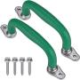 SELEWARE Set of 2 Safety Playground Handles, Metal Grab Handle Bars 9.64'' Hand Grips with Finger indentations for Kids Swing Set, Playset, Climbing Frame, Play House Handles 800 LBS Capacity, Green SELEWARE Set of 2 Safety Playground Handles, Metal Grab Handle Bars 9.64'' Hand Grips with Finger indentations for Kids Swing Set, Playset, Climbing Frame, Play House Handles 800 LBS Capacity, Green