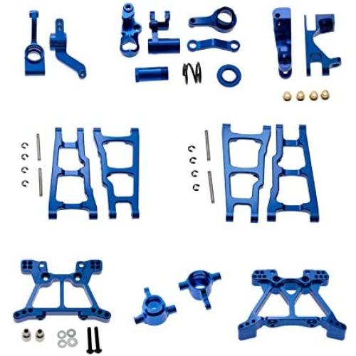 Ky-RC 1 Set Aluminum Alloy Metal Upgrade Chassis Parts Kit for Traxxas Slash 4x4 1/10 RC Car Truck Parts Accessories W001 (Blue)