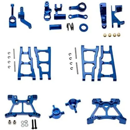 Ky-RC 1 Set Aluminum Alloy Metal Upgrade Chassis Parts Kit for Traxxas Slash 4x4 1/10 RC Car Truck Parts Accessories W001 (Blue)