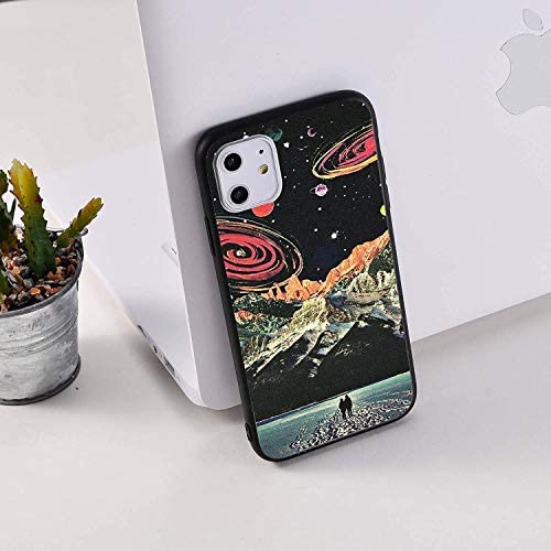 LuGeKe Mountain Phone Case for iPhone 6/iPhone 6s,Space Planets Patterned Case Cover,Hard PC Back with TPU Bumper Protective Cover for Girls Boys Women Men(Lovers)