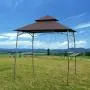 Feelway BBQ Canopy Outdoor Barbecue Grill Metal Gazebo W/ Lights 2-Tier