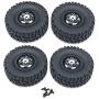 JVSISM Metal Wheel Rim with Rubber Tire Tyre for WPL C14 C24 C34 B14 B24 4X4 4WD 1/16 RC Truck Car Upgrade Parts,Black