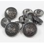 11 Piece Black Metal Blazer Button Set - Crown - for Blazer, Suits, Sport Coat, Uniform, Jacket 18mm 23mm