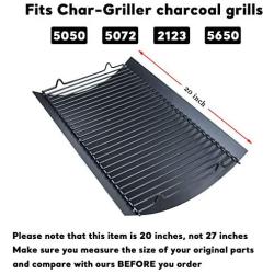 Uniflasy 20 Inches Ash Pan/Drip Pan for Chargriller 5050, 5072, 5650, 2123 Charcoal Grills, Char-Griller Model 200157, Chargriller Replacement Part with 2pcs Fire Grate Hanger