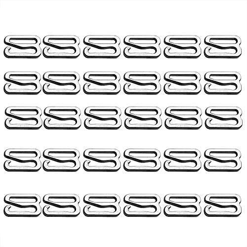 30 Pieces 1 Inch Swim Suit Bra Hooks Replacement Bra Strap Adjuster Slide Hook or Swimsuit Tops and Lingerie Accessories Bra Strap Hook Metal for Swimsuit Tops and Lingerie, Sliver