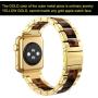 Wearlizer Tortoise Resin Compatible with Apple Watch Bands 38mm 40mm Womens Mens for iWatch Wristbands Gold Stainless Steel Replacement Classic Strap Sleek Bracelet Metal Buckle Series 5 4 3 2 1 Sport