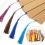 150 Pieces Kraft Paper Blank Bookmarks Gift Tags and 150 Pieces Handmade Tassels Pendant for DIY Craft Bookmark Key Chain Earring Jewelry Making (Kraft)