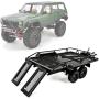 Vikye 1 Set RC Trailer, Metal Hopper Frame Two-Axle 4-Piece Wheel Trailer Assembly Fit for Traxxas TRX4/Axial Scx10, 1/10 Metal Trailer