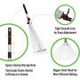 Winslow&Ross Telescopic Metal Rake 63 Inch Adjustable Folding Leaves Rake for Quick Clean Up of Lawn and Yard, Garden Leaf Rake - Perfect for Synthetic Grass Lawn Leaf Carpet Pet Hair Remove