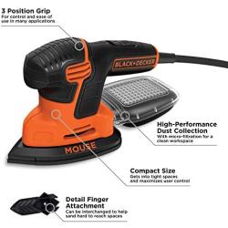 BLACK+DECKER Mouse Detail Sander, Compact Detail (BDEMS600)