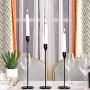 SUJUN Matte Black Candle Holders Set of 3 for Taper Candles, Decorative Candlestick Holder for Wedding, Dinning, Party, Fits 3/4 inch Thick Candle&Led Candles (Metal Candle Stand)